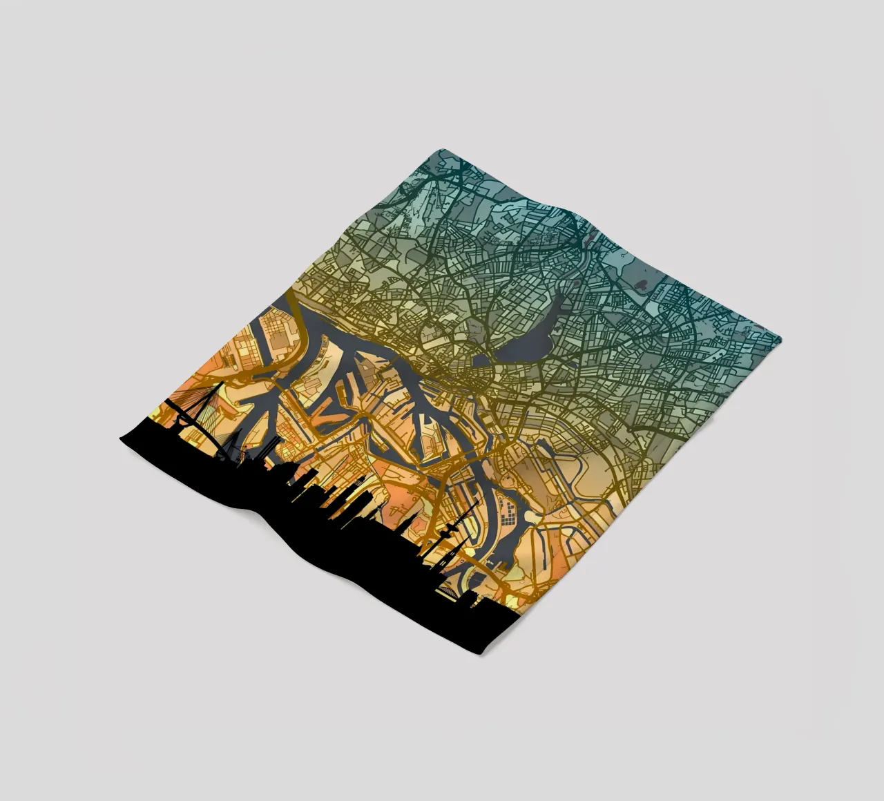 Amburgo Mappa Skyline coperta in pile da Christopher Adams