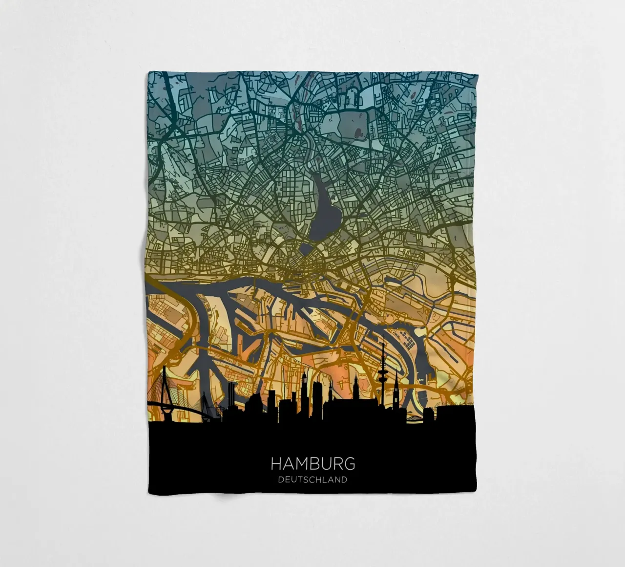 Amburgo Mappa Skyline coperta in pile da Christopher Adams