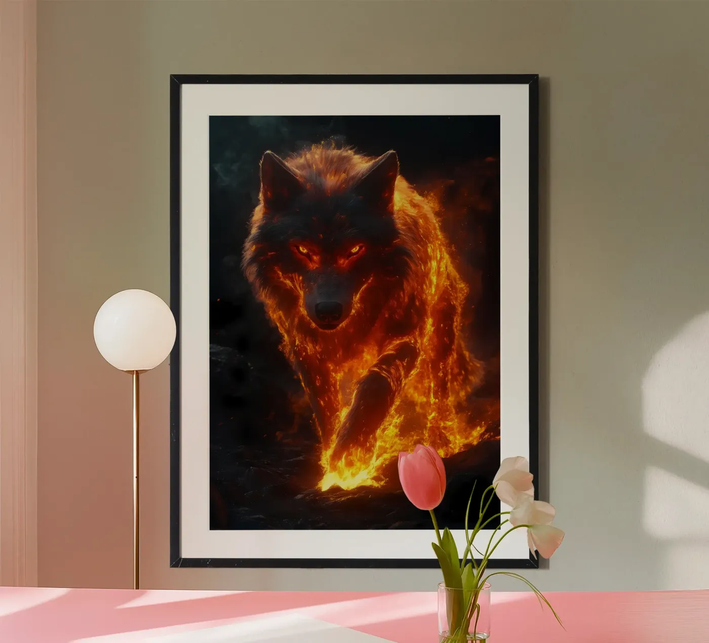 Wolf Dier poster van Pierre Walton