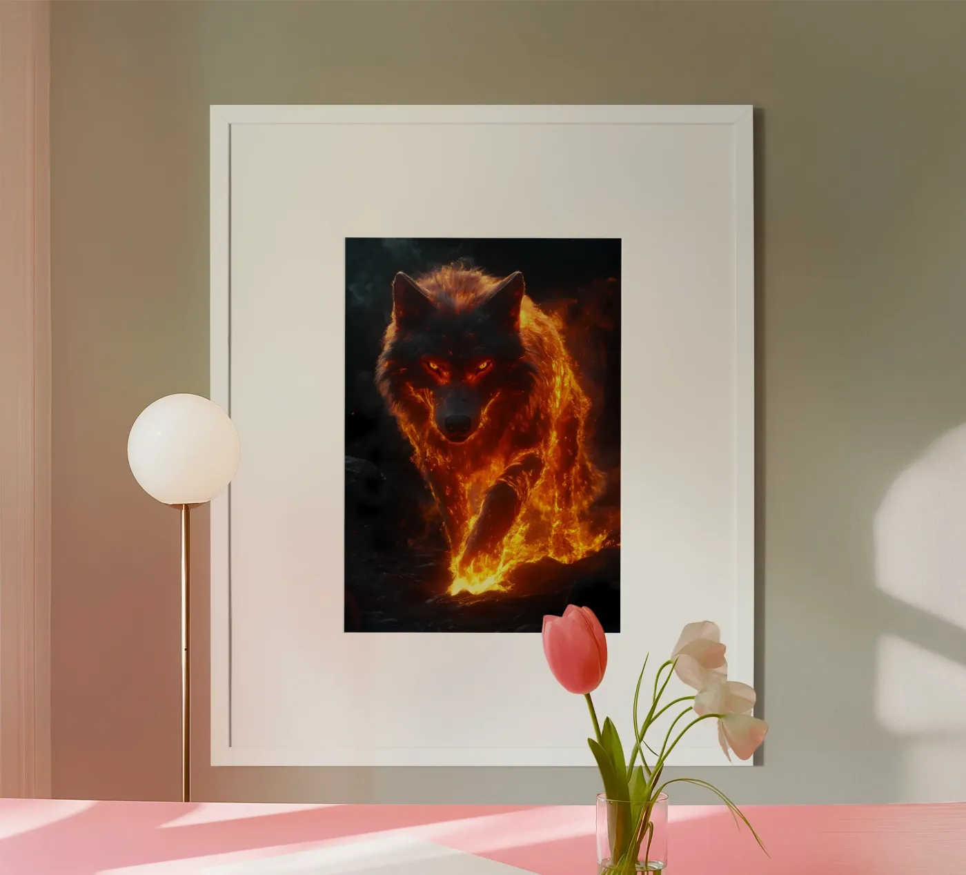Wolf Dier poster van Pierre Walton