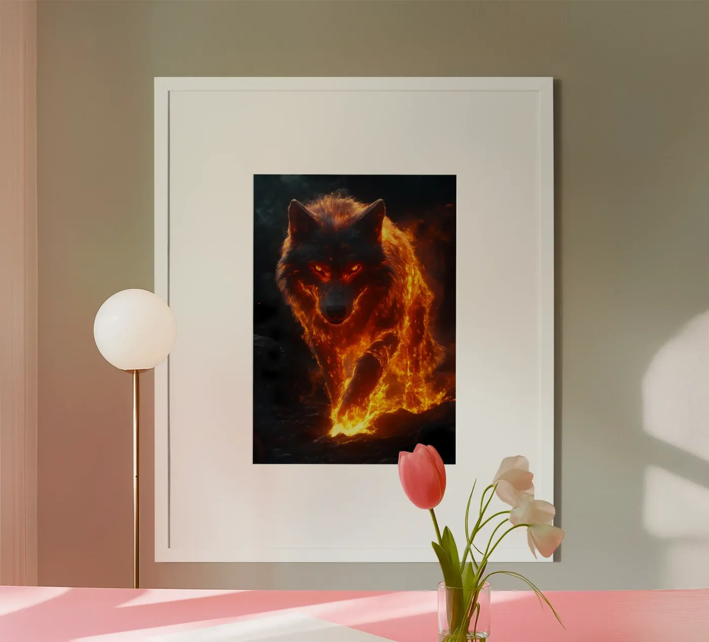 Wolf Dier poster van Pierre Walton