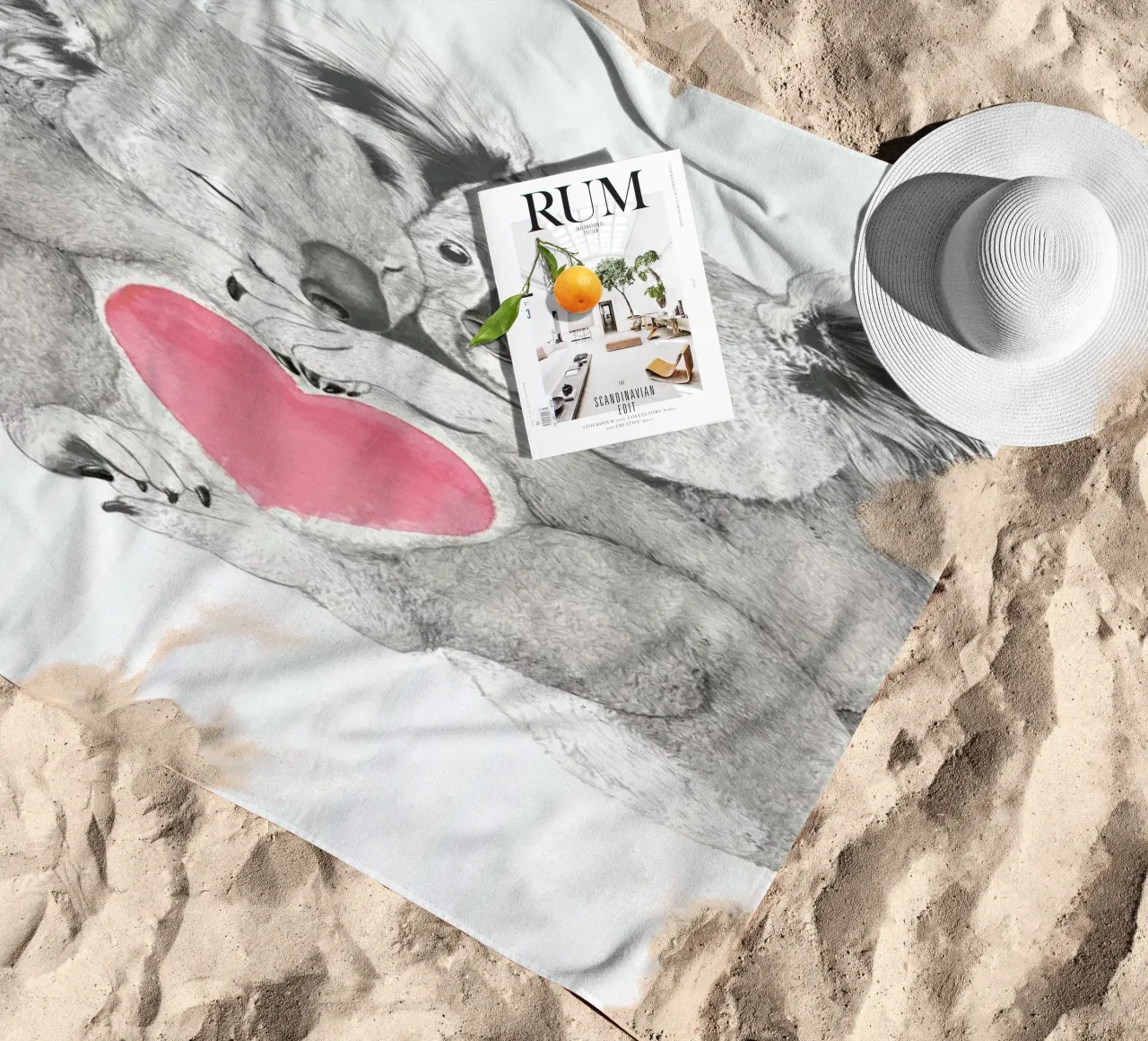 Koala beach towel by Laura Graves