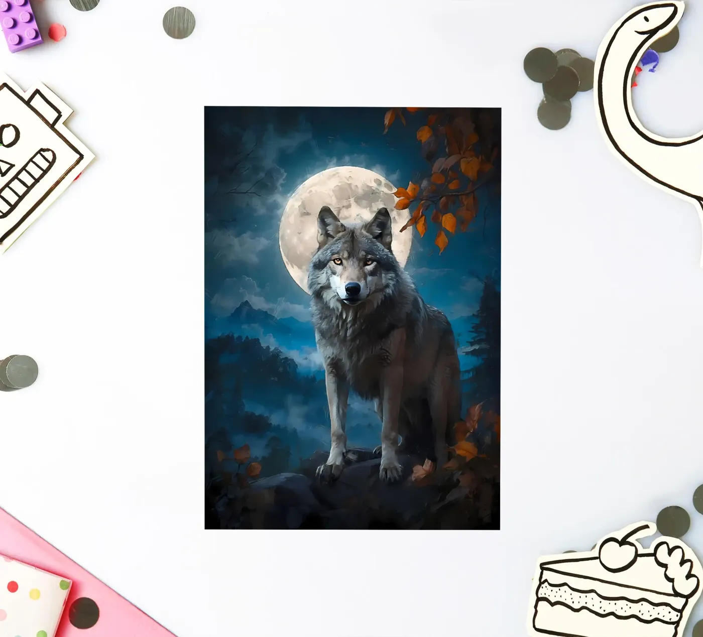 Wolf Dier sticker van Pierre Walton