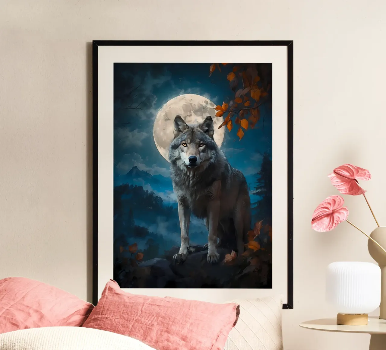 Wolf Dier poster van Pierre Walton
