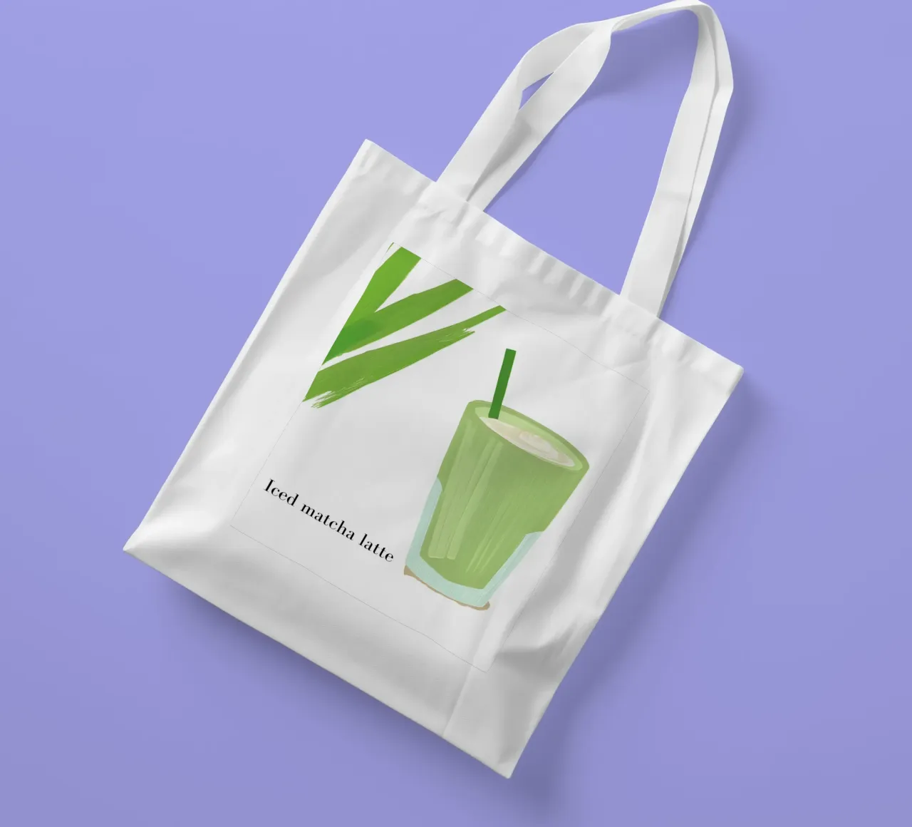 Iced matcha latte borsa in juta da designsbysophia