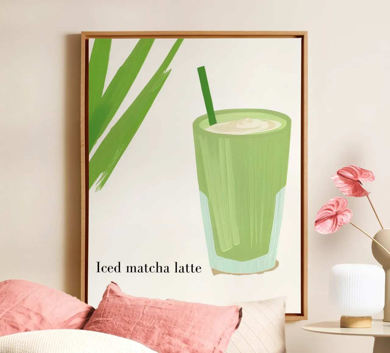 Iced matcha latte tela da designsbysophia