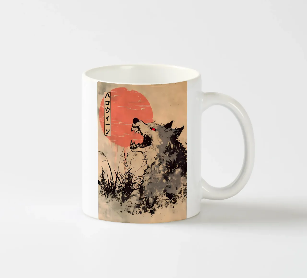 Animale lupo tazza in ceramica da Pierre Walton