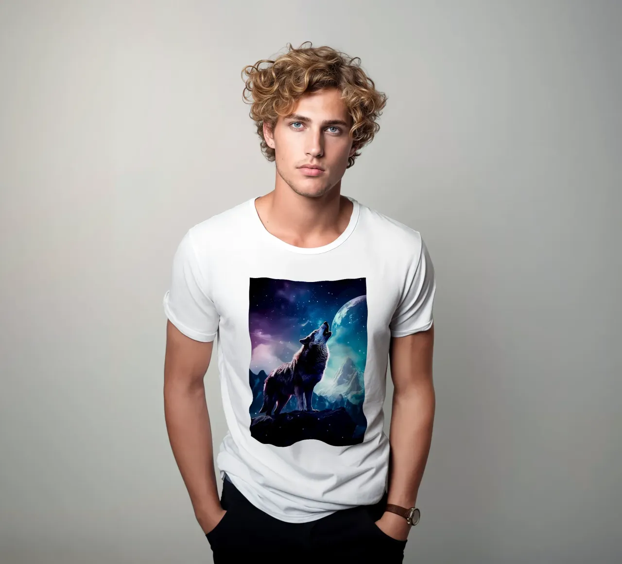 Animale lupo t-shirt da Pierre Walton