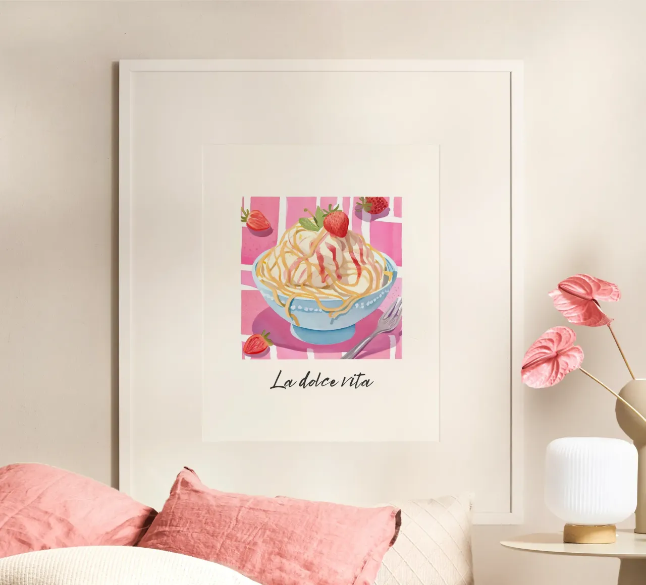 La dolce vita poster con telaio in legno da designsbysophia