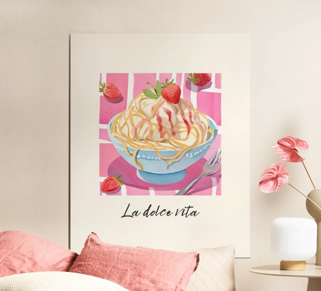 La dolce vita poster con telaio in legno da designsbysophia