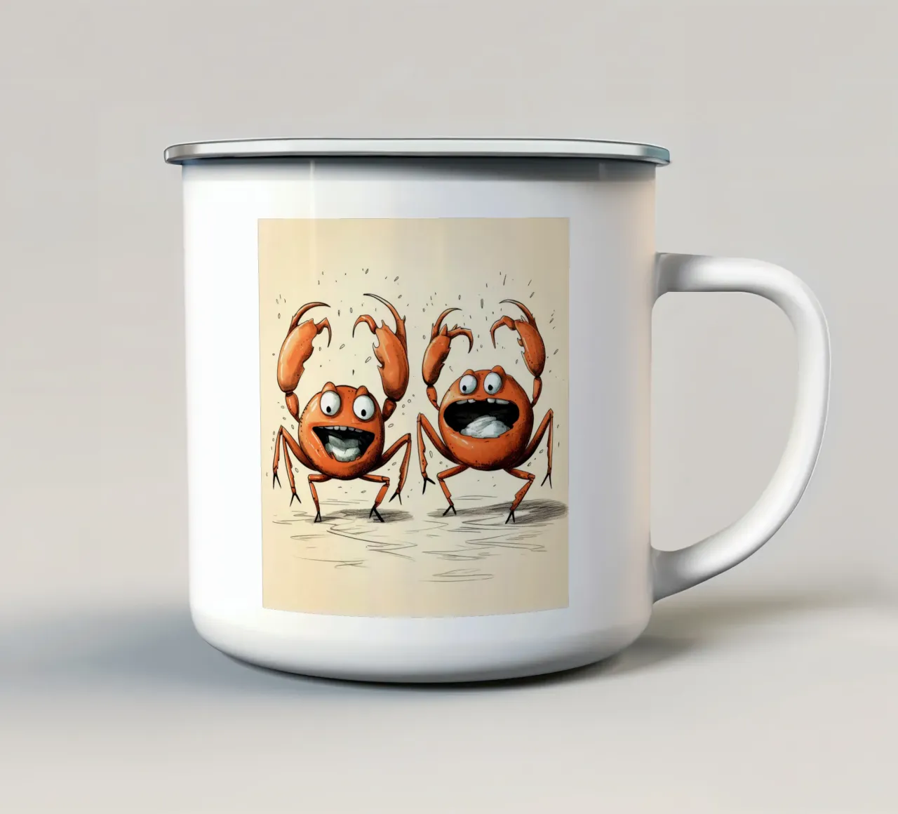 Retro Crab Duo tazza in smalto da Funny Animals