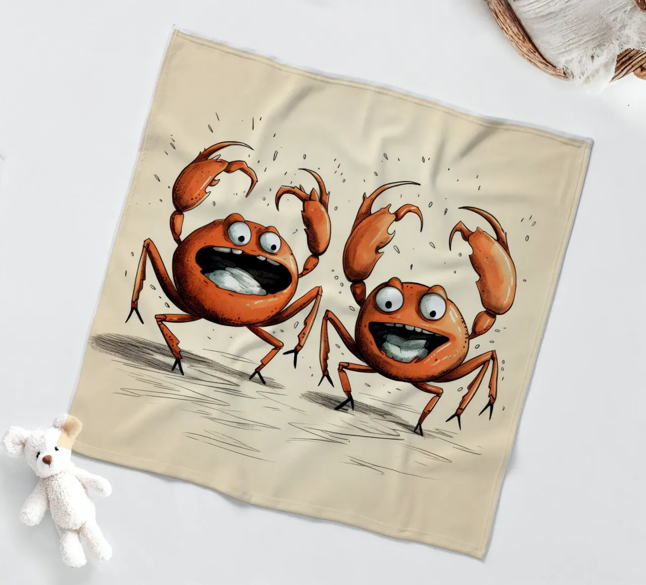 Retro Crab Duo coperta in pile da Funny Animals