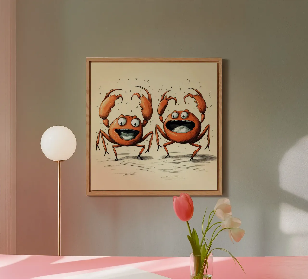 Retro Crab Duo alluminio dibond da Funny Animals