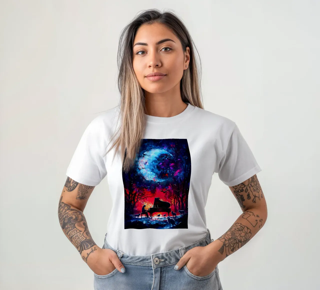 Animale lupo t-shirt da Pierre Walton