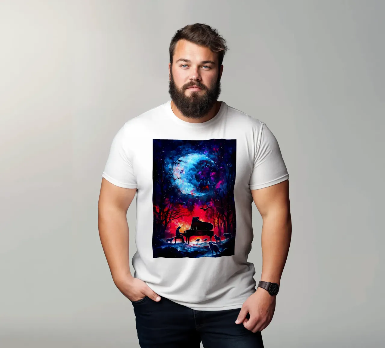 Animale lupo t-shirt da Pierre Walton