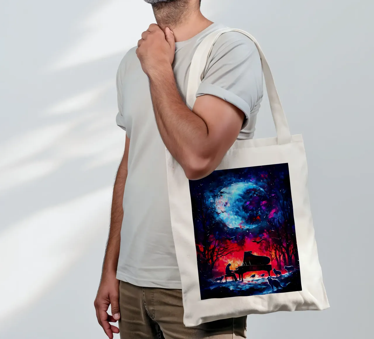 Animale lupo borsa in juta da Pierre Walton