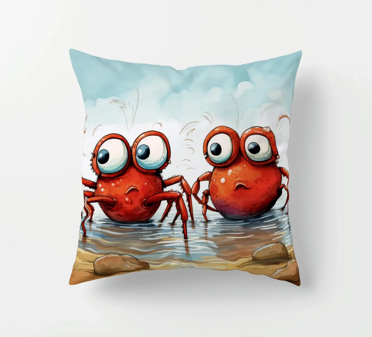 Retro Crab Duo cuscino da Funny Animals