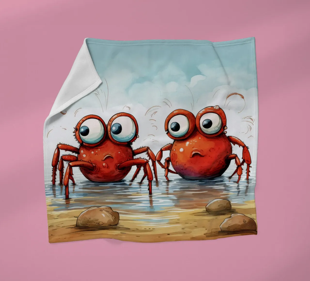 Retro Crab Duo coperta in pile da Funny Animals