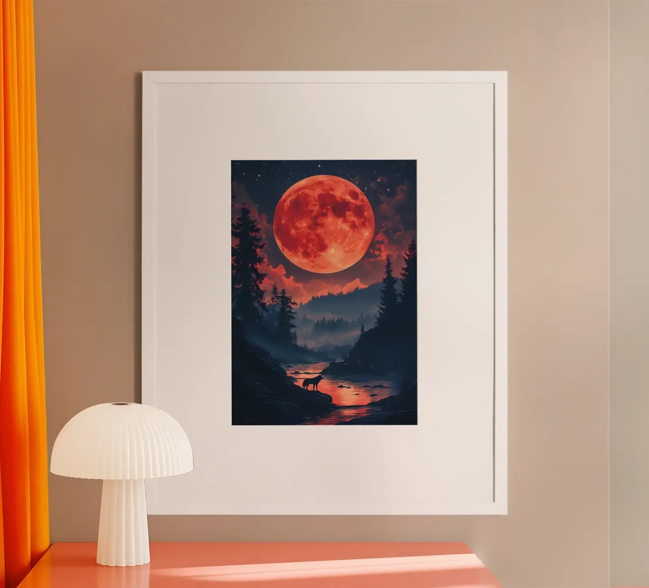 Wolf Dier poster van Pierre Walton