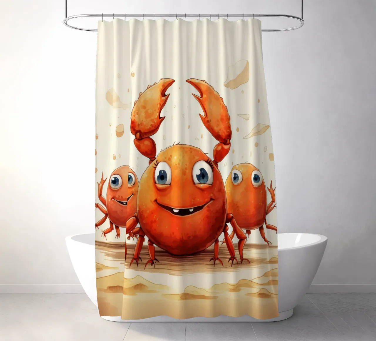 Retro-Krabbengang Duschvorhang von Funny Animals