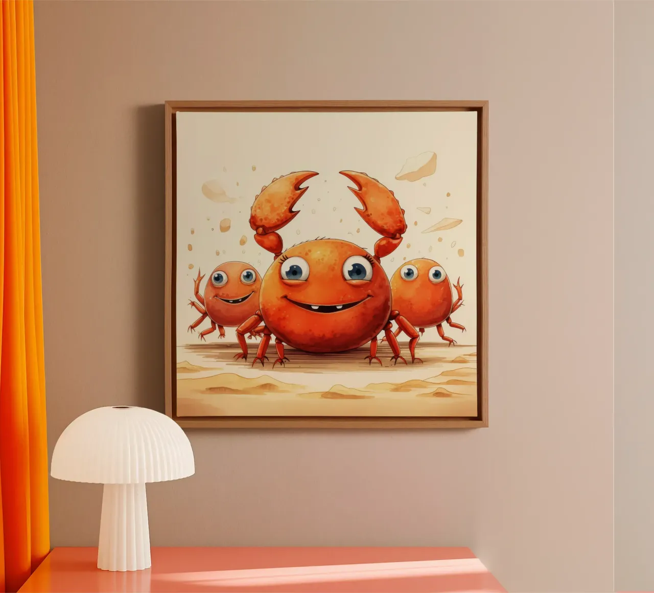 Retro Crab Gang canvas by Funny Animals
