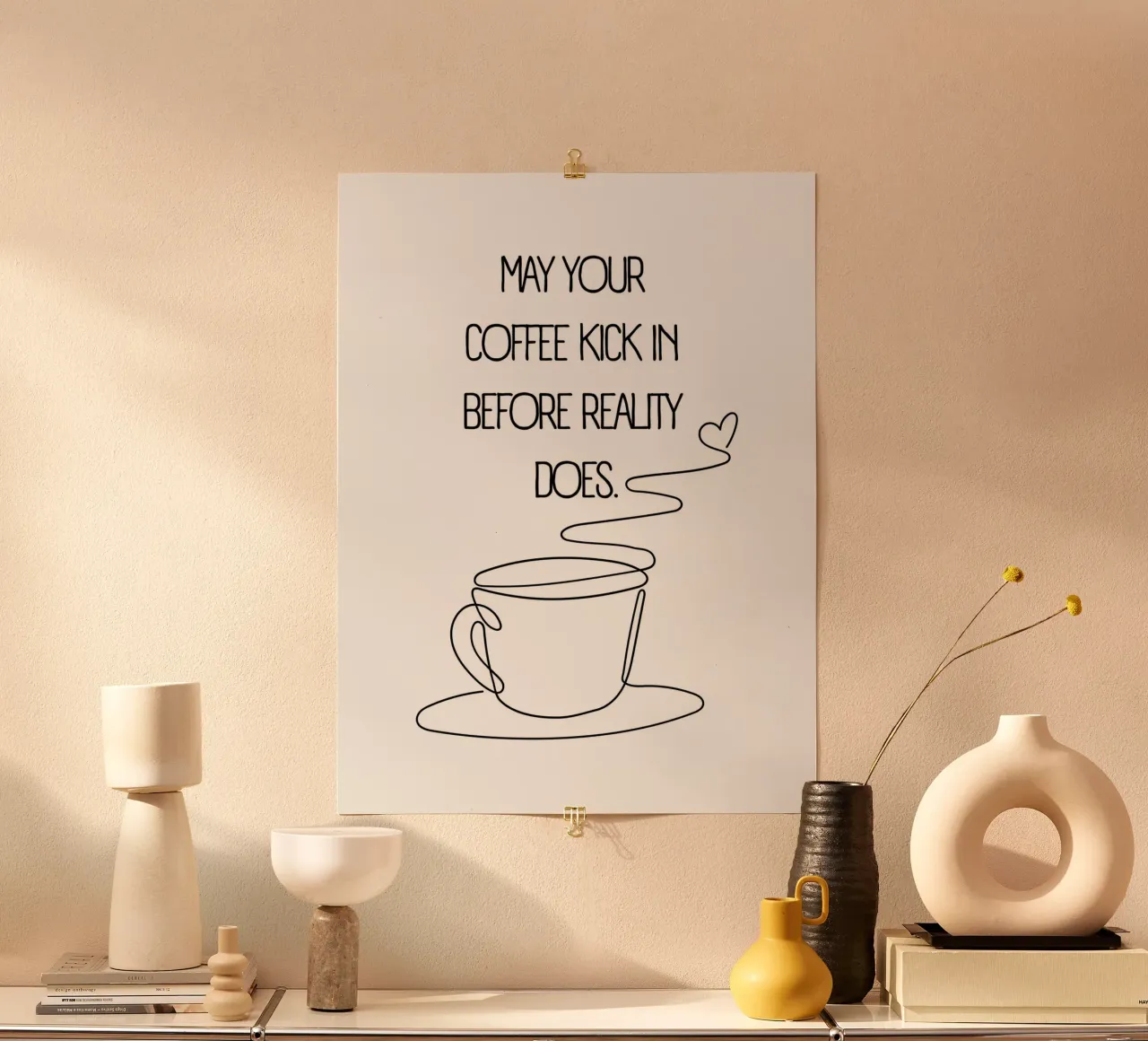 MÖGE DEIN KAFFEE WIRKEN, BEVOR DIE REALITÄT ES TUT. Hahnemühle von ArtDesign by KBK