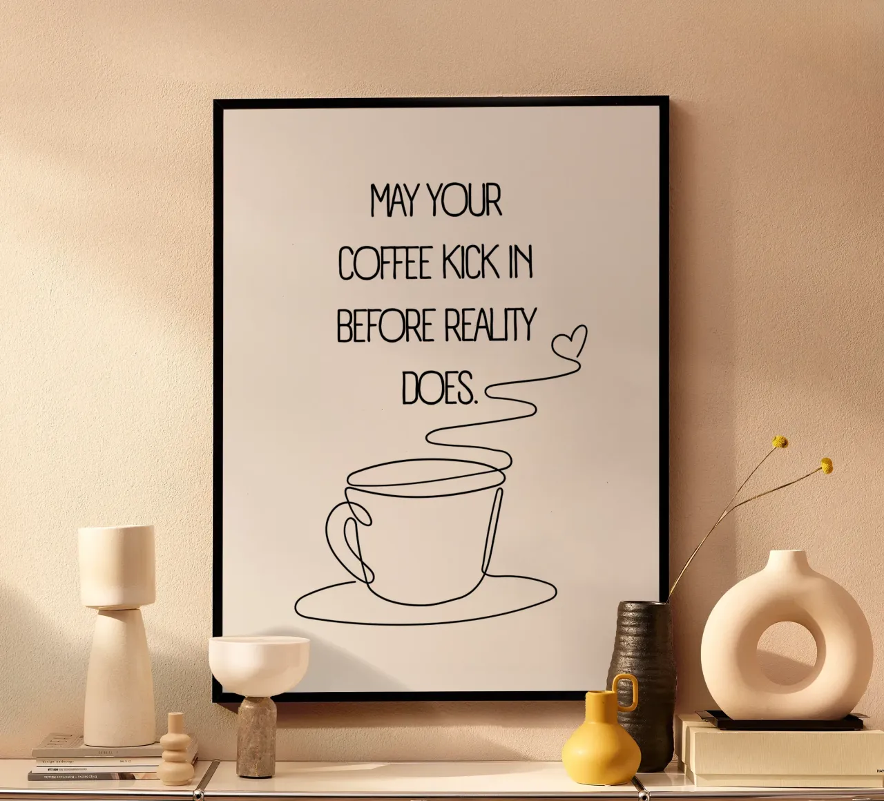 MÖGE DEIN KAFFEE WIRKEN, BEVOR DIE REALITÄT ES TUT. Hahnemühle von ArtDesign by KBK