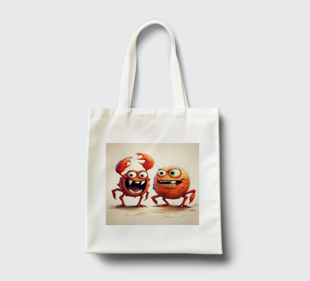Retro-Krabben-Duo Jutebeutel von Funny Animals