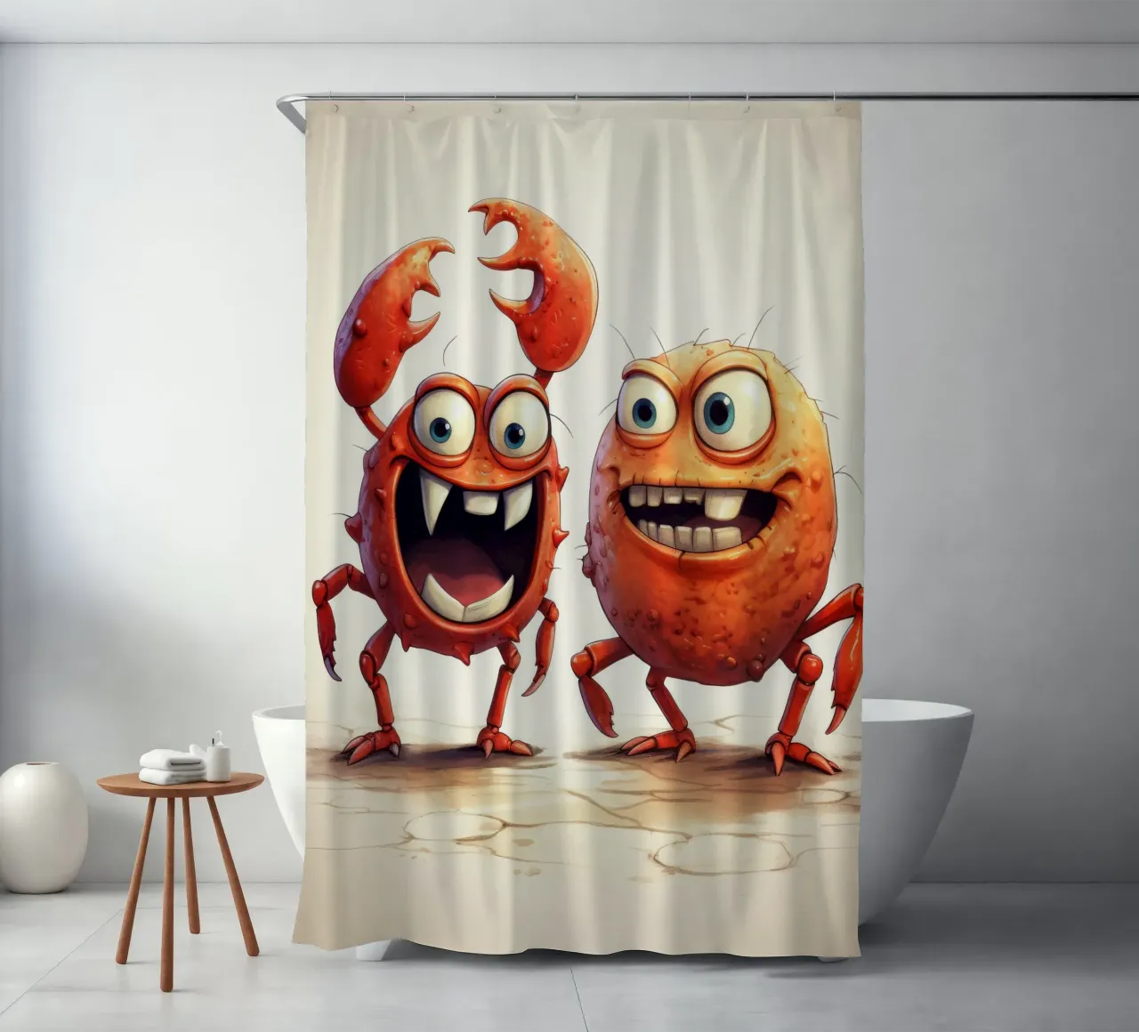Retro Crab Duo tenda da doccia da Funny Animals