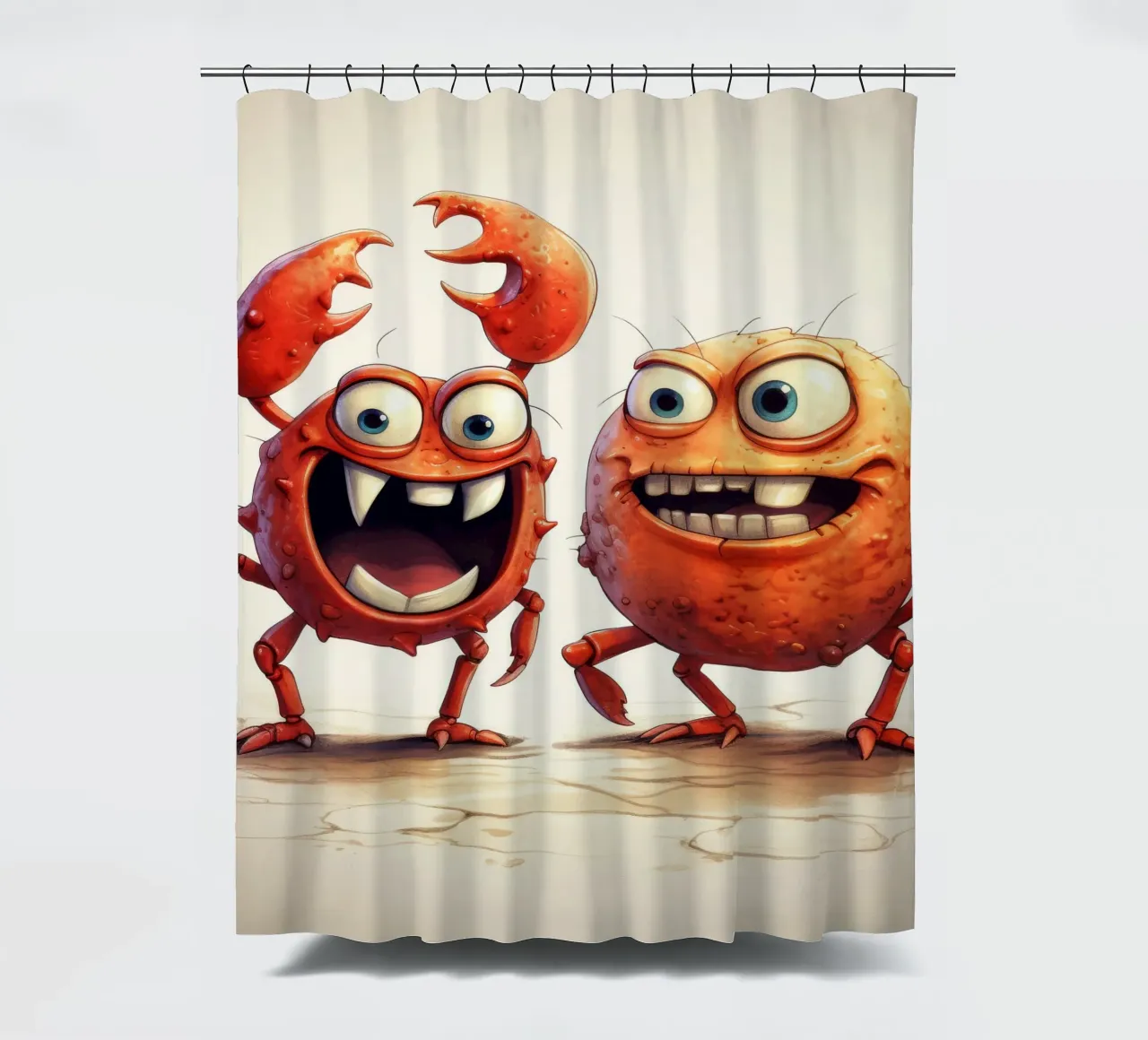 Retro Crab Duo tenda da doccia da Funny Animals