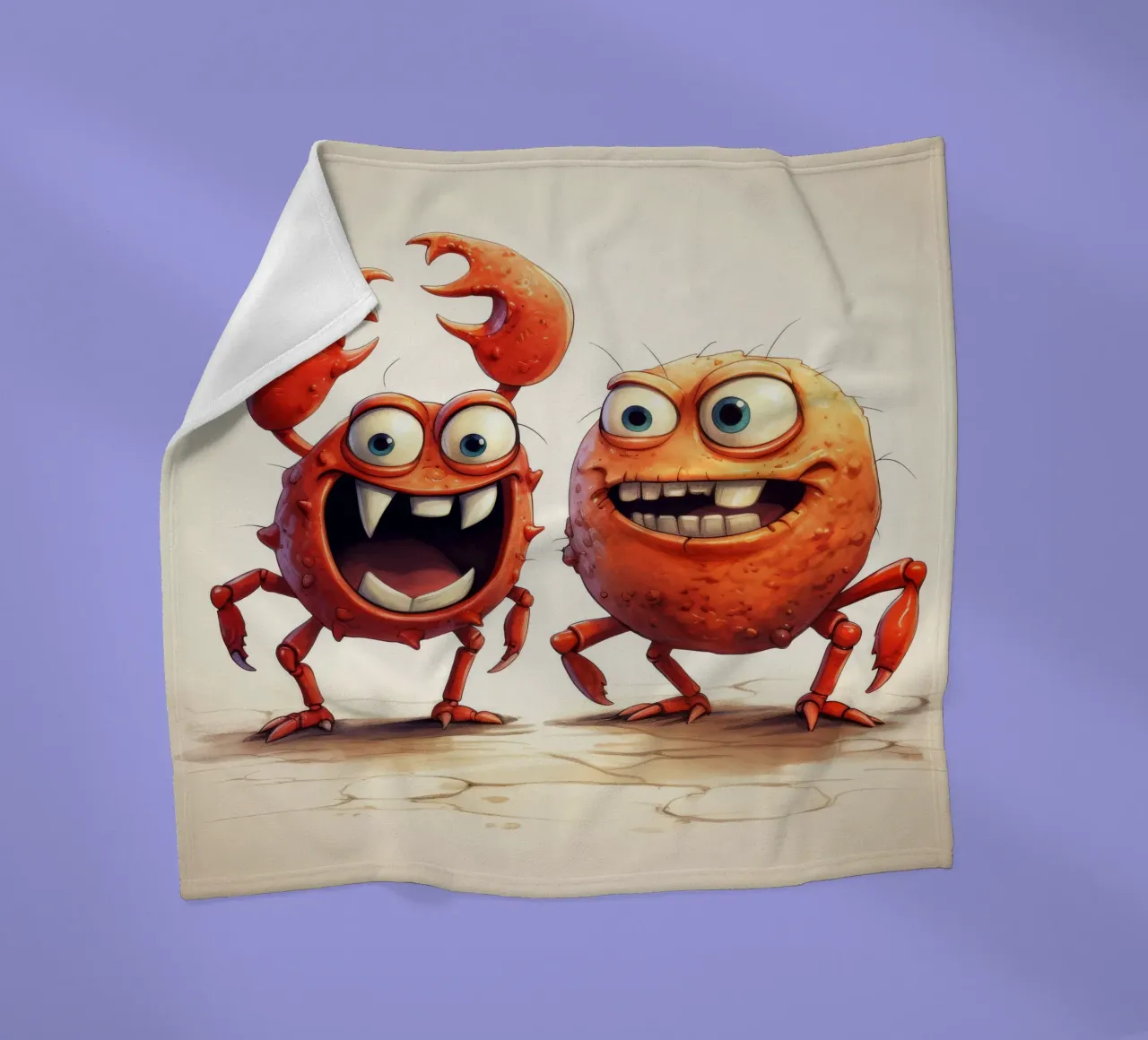 Retro Crab Duo coperta in pile da Funny Animals
