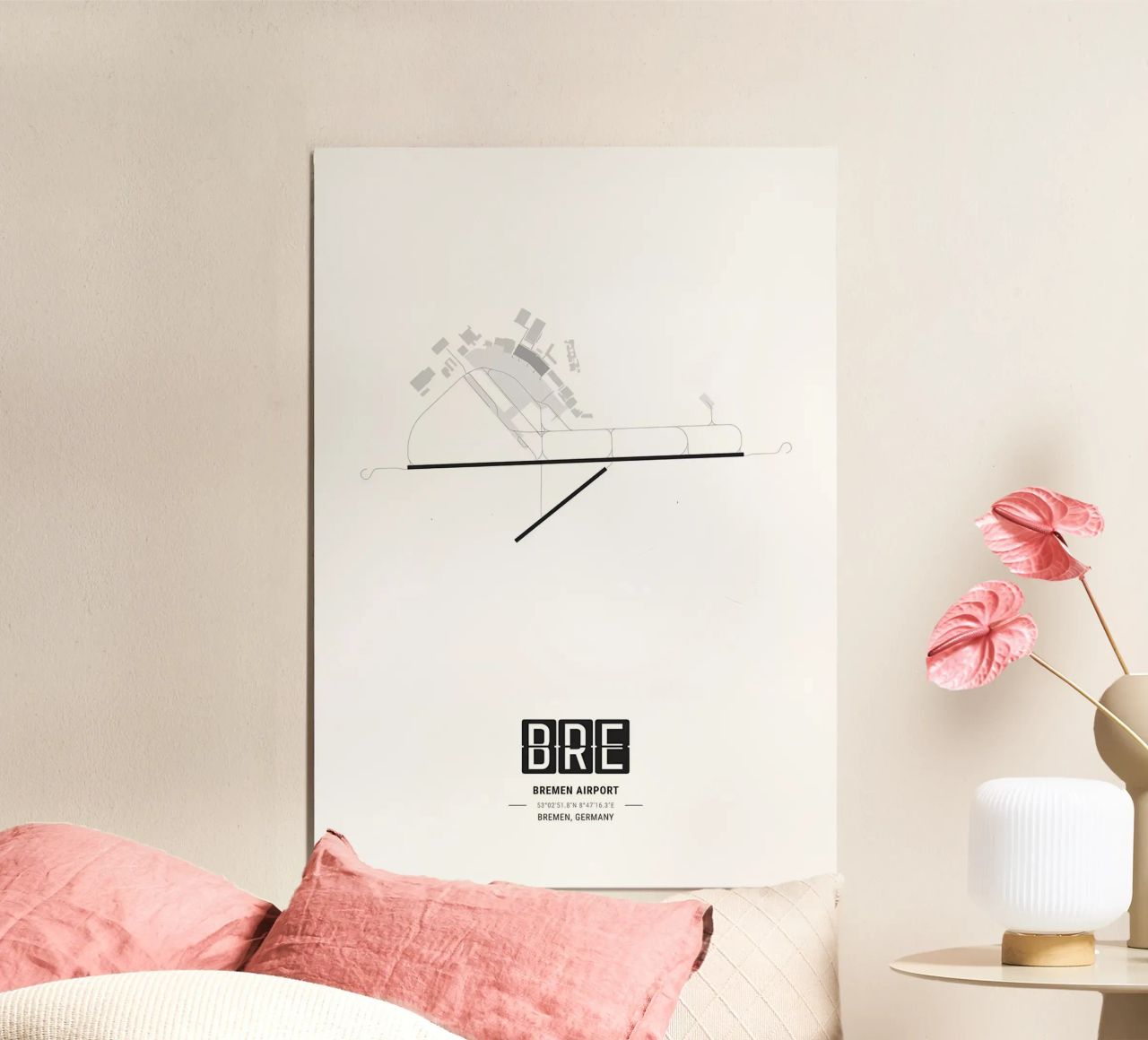 Flughafen Bremen Layout Poster von Christopher Adams