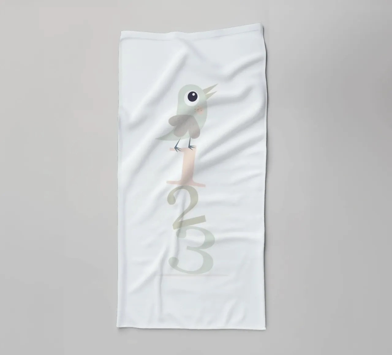 Pájaros y números 123 Diversión para los más pequeños toalla de baño de JaySan Studio