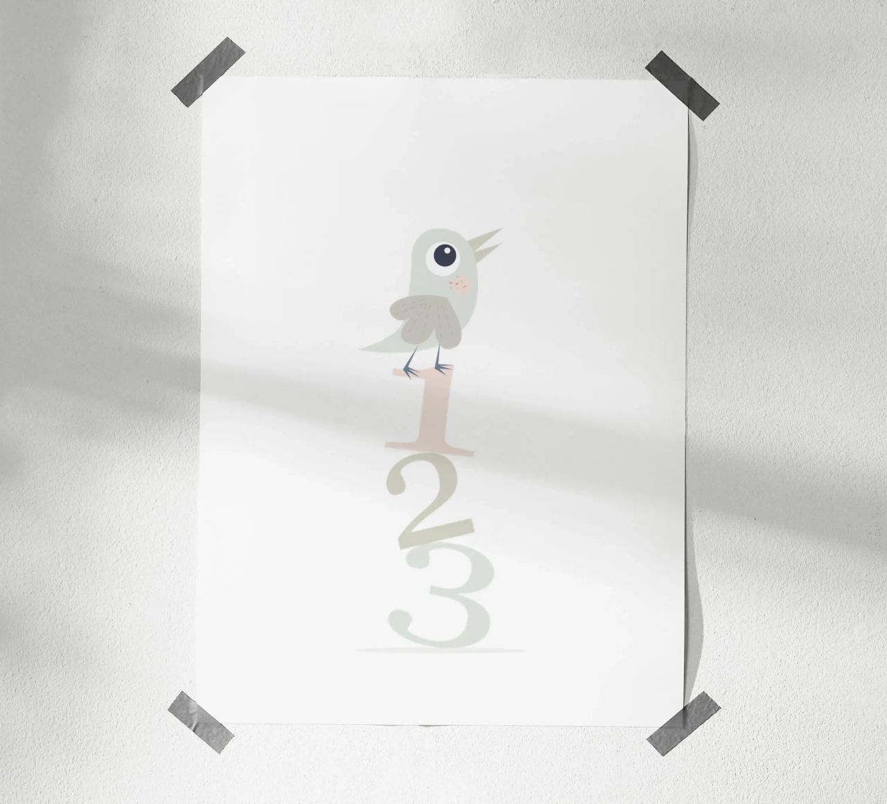 Uccelli e numeri 123 Divertimento per i più piccoli carta hahnemühle da JaySan Studio