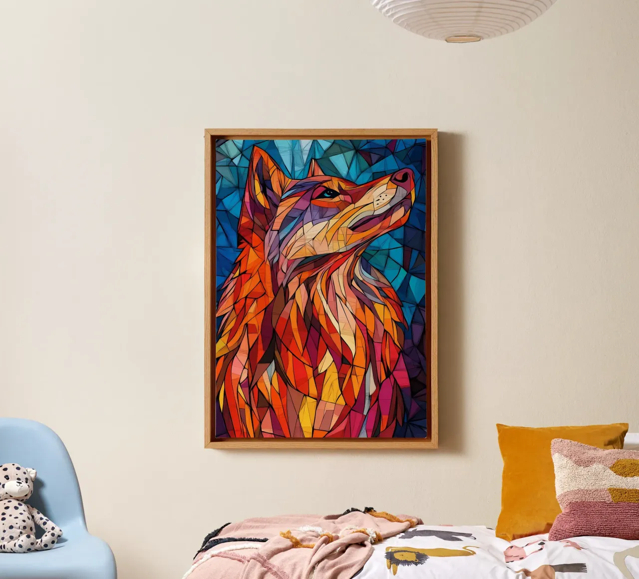 Animale lupo tela con Cornice a cassetta da Pierre Walton