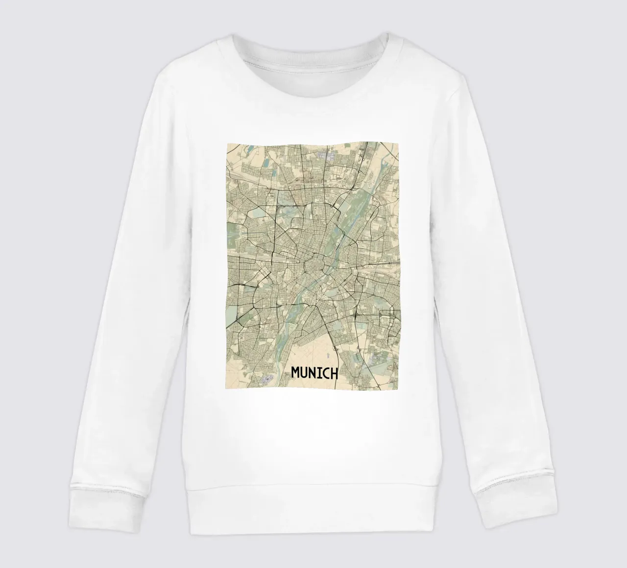 Munich City Map kids sweatshirt by Christopher Adams