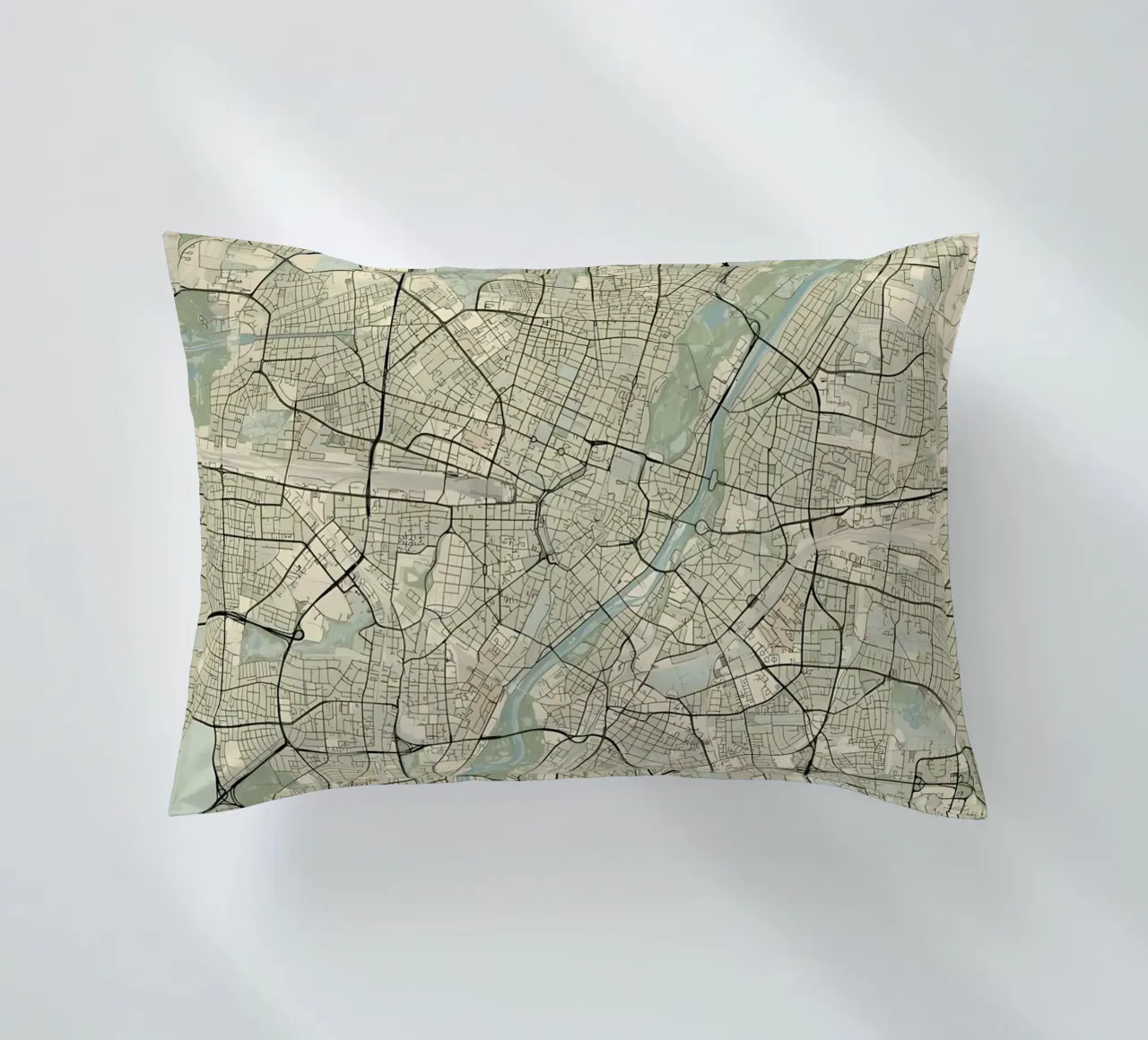 Munich City Map decorative cushion by Christopher Adams