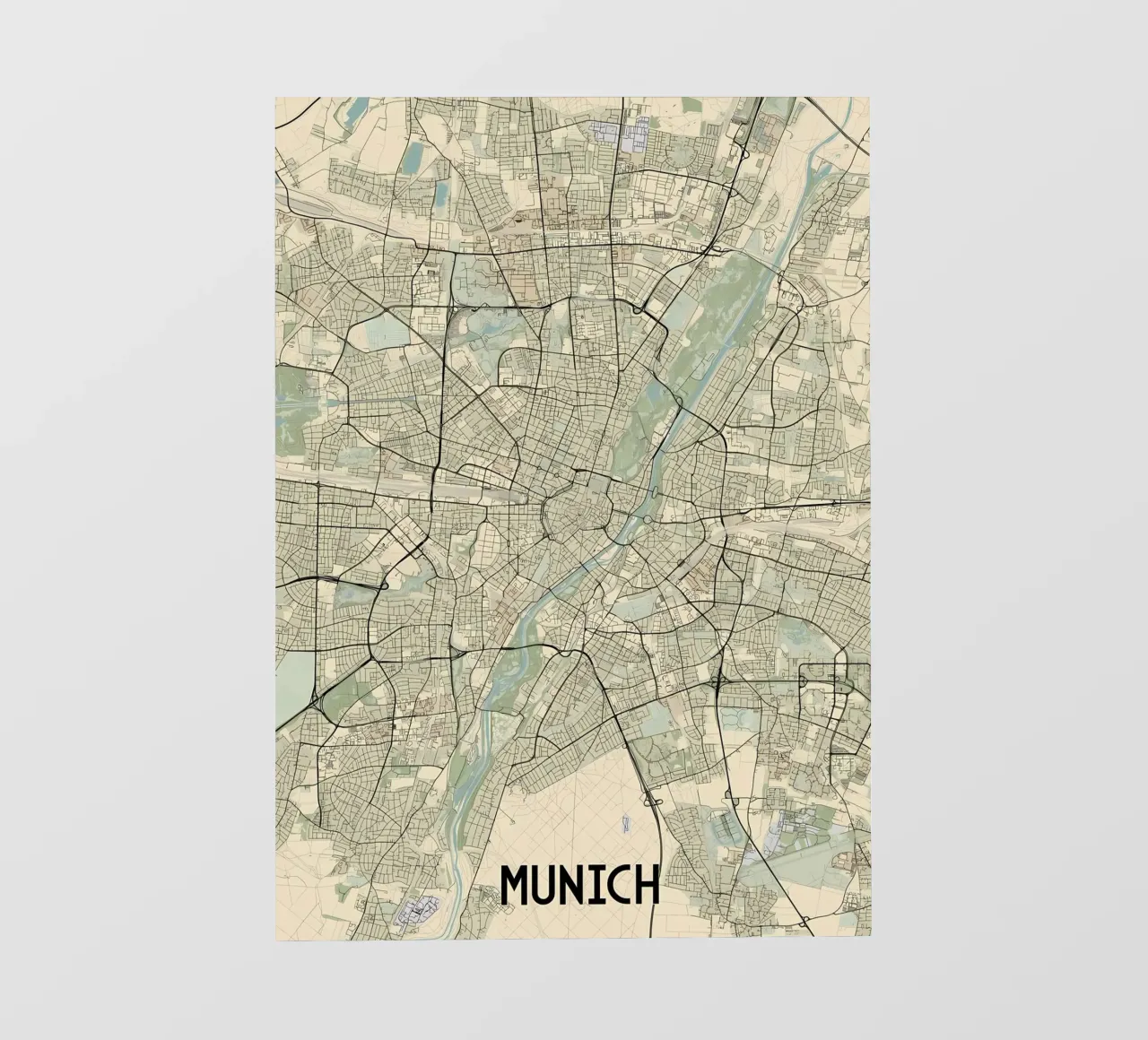 Stadtplan München Fototapete von Christopher Adams