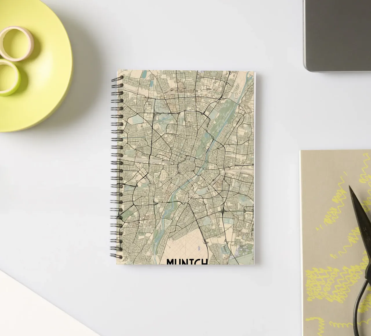 Munich City Map spiral notebook by Christopher Adams