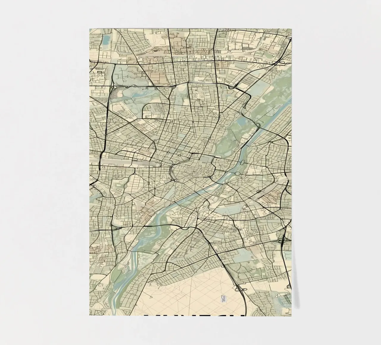 Munich City Map sticker sheet by Christopher Adams