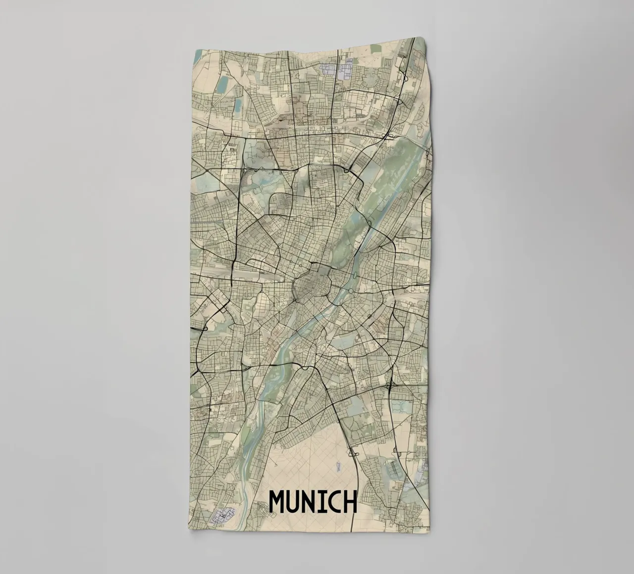 Plano de Múnich toalla de baño de Christopher Adams