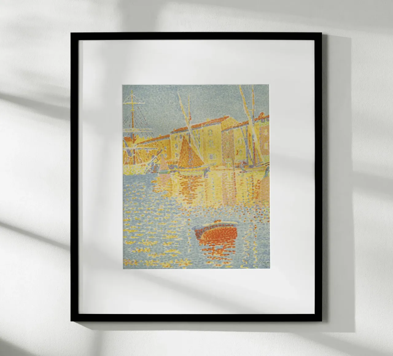 Paul Signac - Porto di Saint Tropez poster con telaio in alluminio da Timeless Artworks