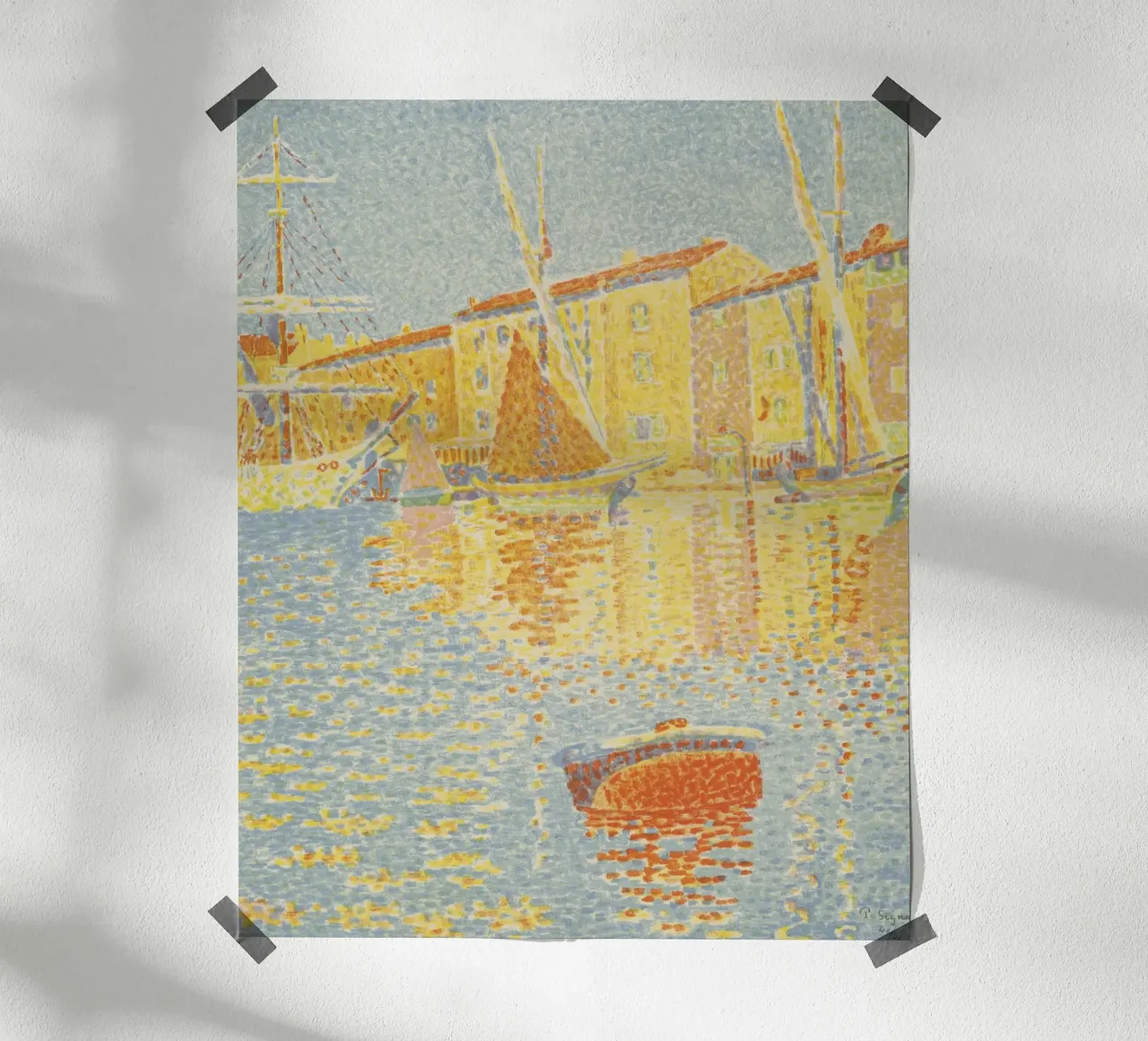 Paul Signac - Porto di Saint Tropez poster con telaio in alluminio da Timeless Artworks