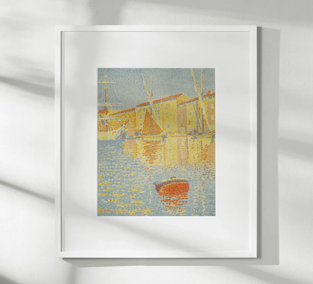 Paul Signac - Porto di Saint Tropez poster con telaio in alluminio da Timeless Artworks