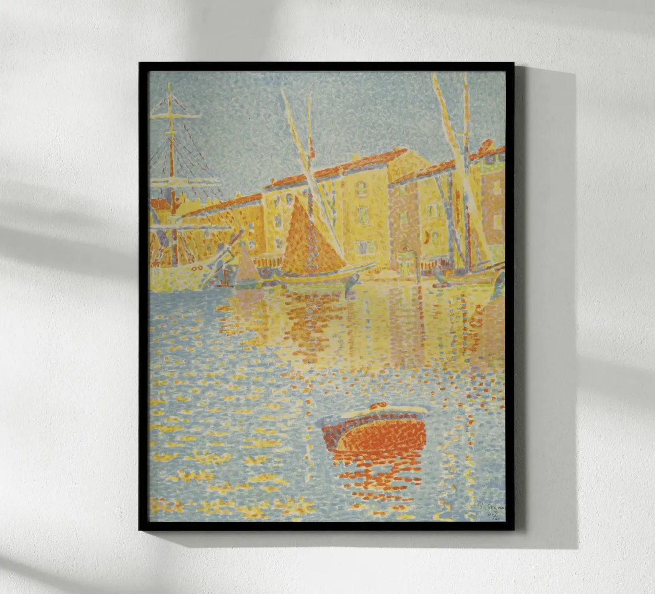 Paul Signac - Porto di Saint Tropez poster con telaio in alluminio da Timeless Artworks