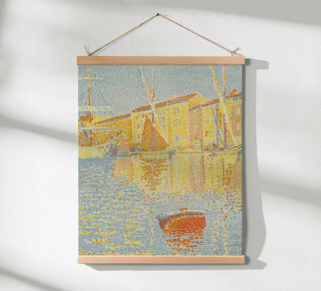 Paul Signac - Porto di Saint Tropez poster con telaio in alluminio da Timeless Artworks