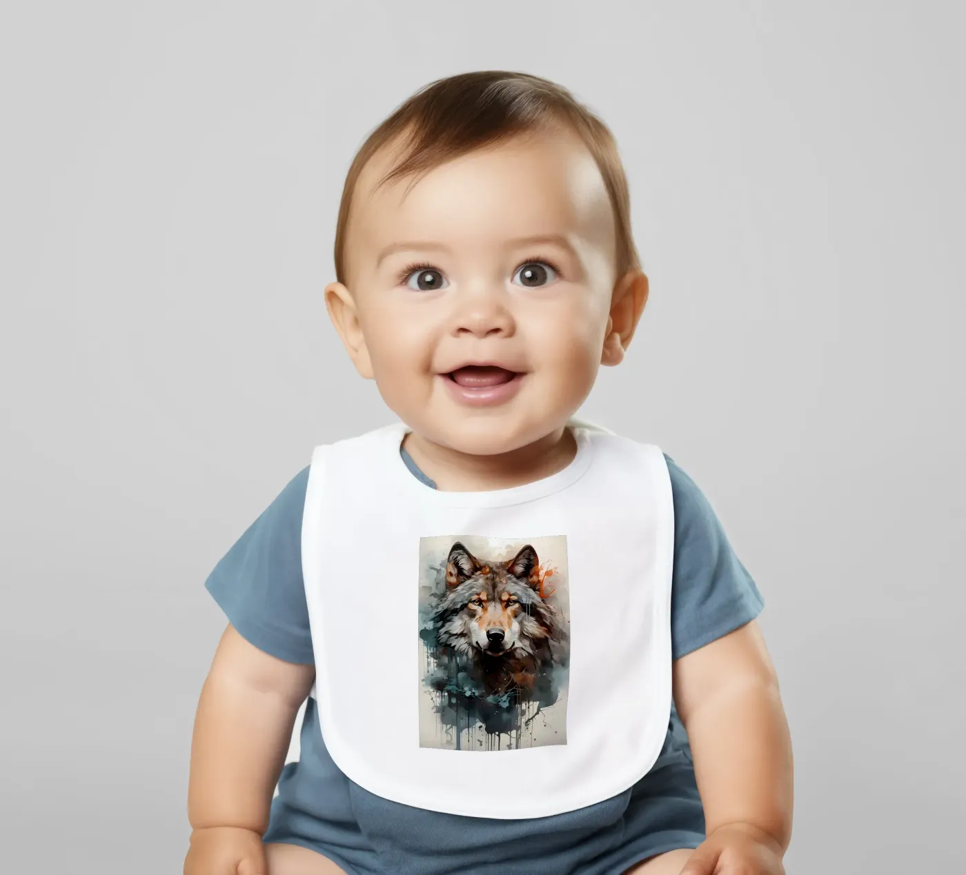 Wolf Tier Babylätzchen von Pierre Walton