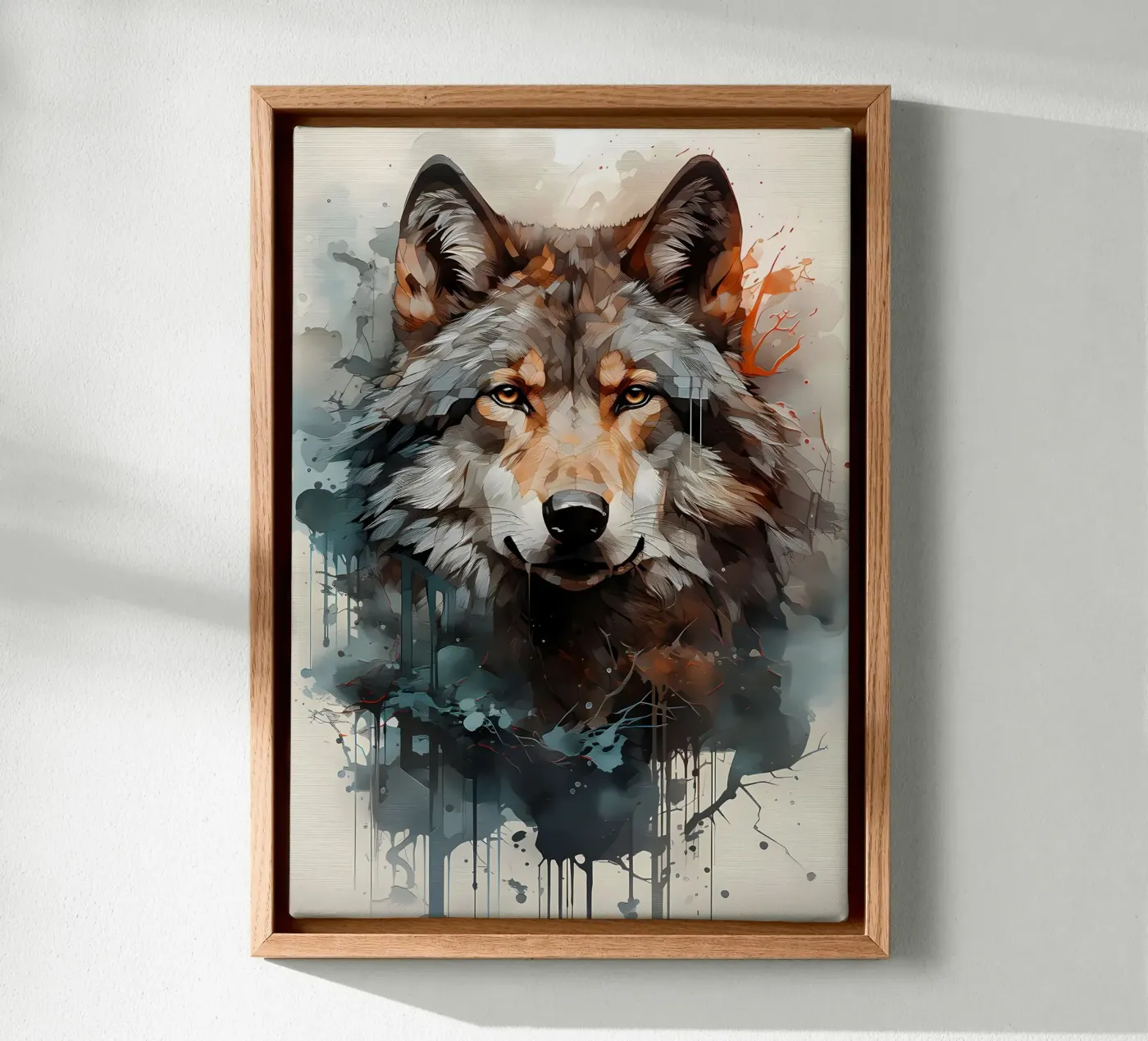 Wolf Dier canvas van Pierre Walton