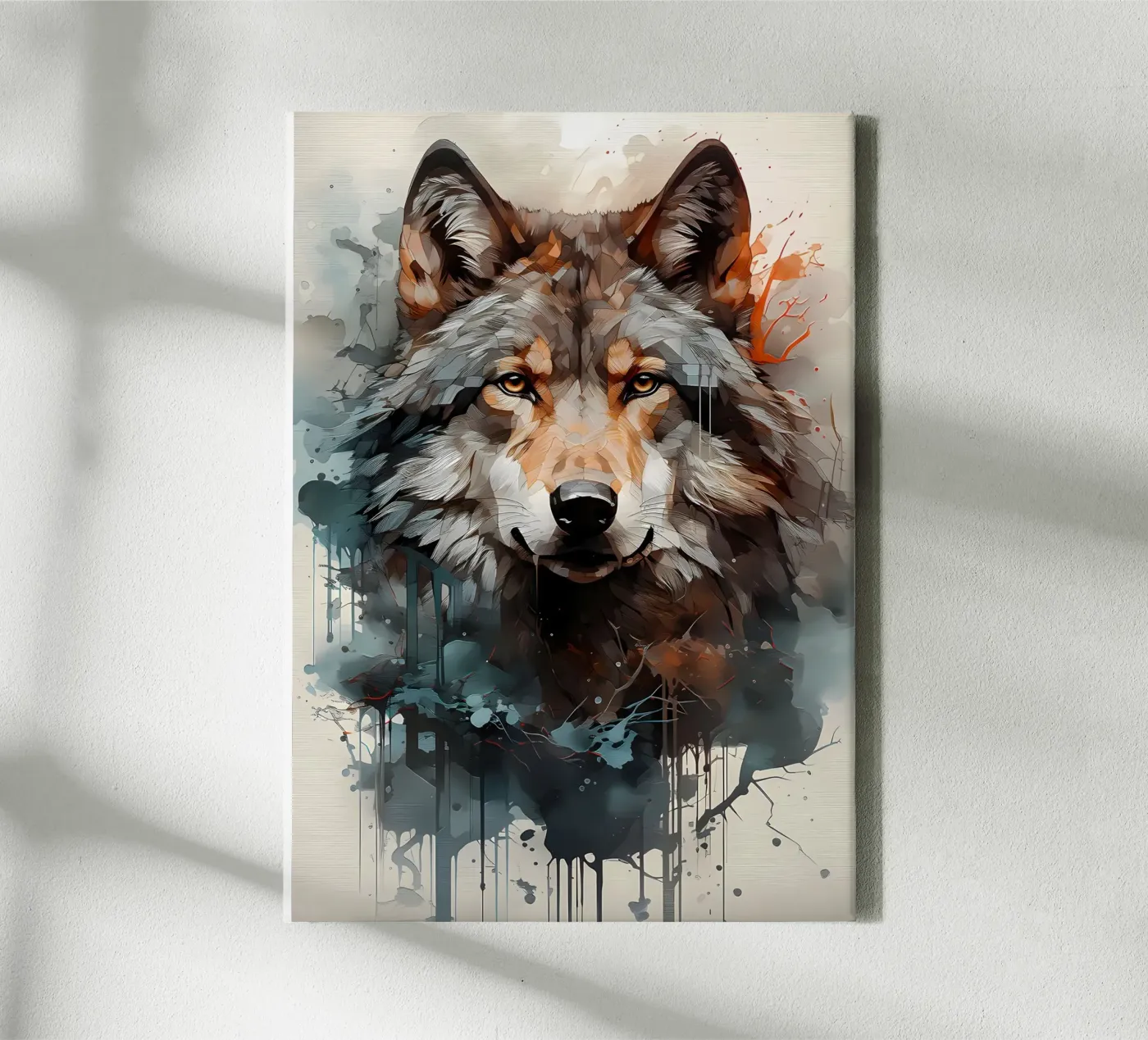 Wolf Dier canvas van Pierre Walton