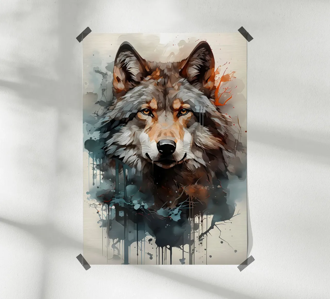 Wolf Dier poster van Pierre Walton